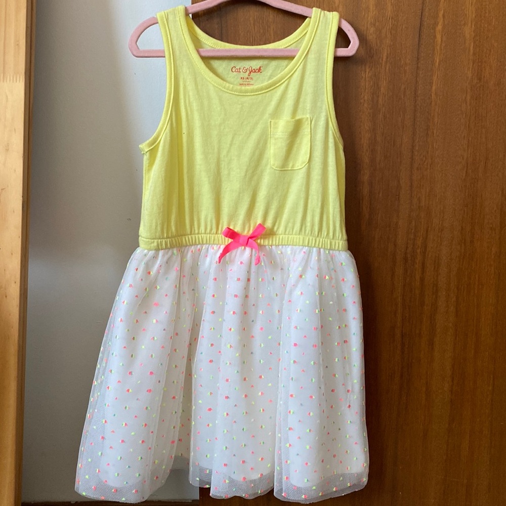 Yellow casual dress with tutu size 4/5t